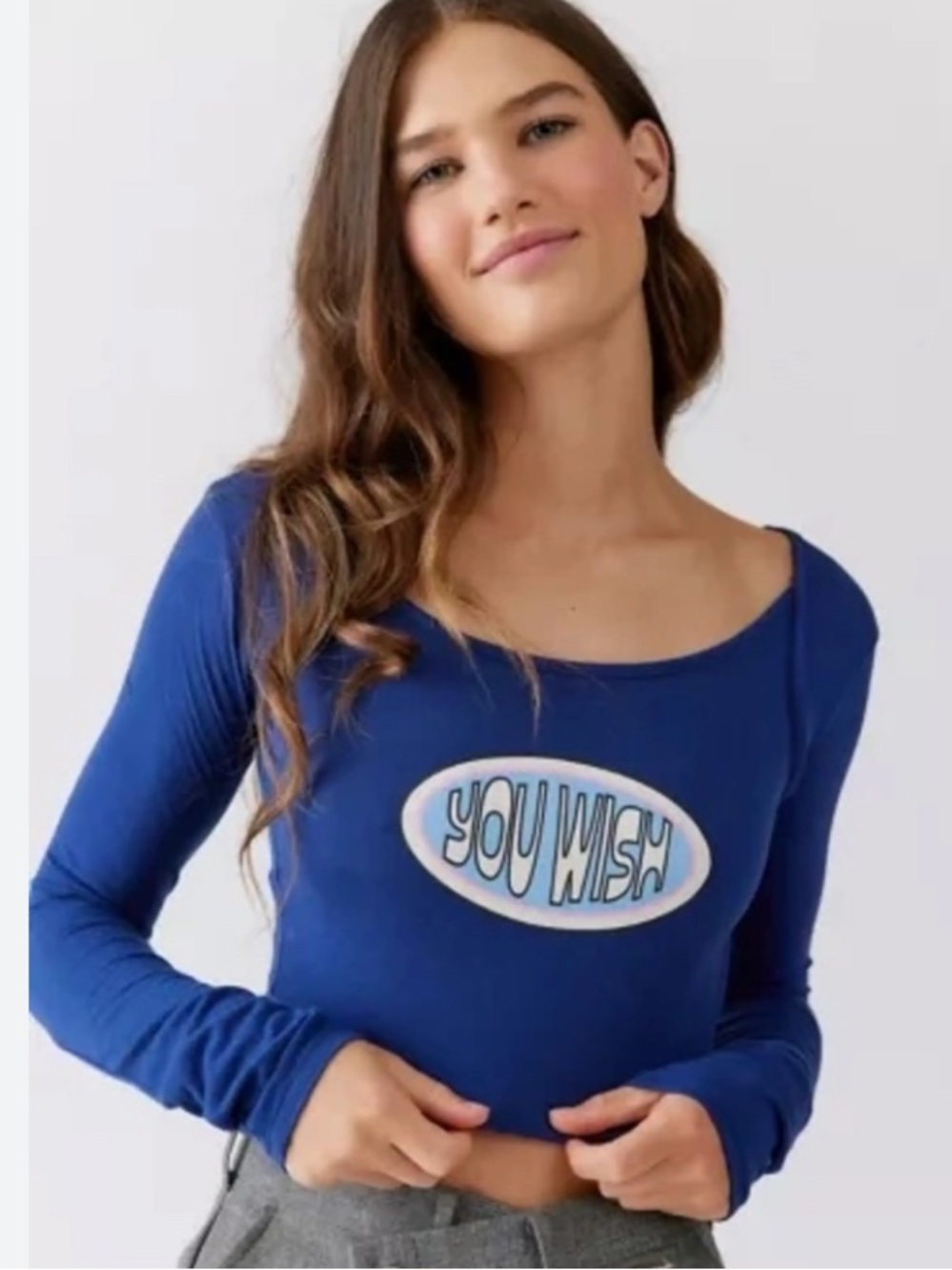 Urban Outfitters “you wish” long sleeve crop top
